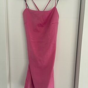 Pink open back strappy dress